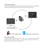 ZELOTES F-26C Souris Sans Fil à Prise Verticale Double Mode 2.4G+Bluetooth 8 Boutons avec Affichage LED, F-26C