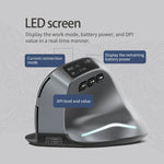 ZELOTES F-26C Souris Sans Fil à Prise Verticale Double Mode 2.4G+Bluetooth 8 Boutons avec Affichage LED, F-26C
