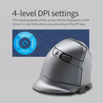 ZELOTES F-26C Souris Sans Fil à Prise Verticale Double Mode 2.4G+Bluetooth 8 Boutons avec Affichage LED, F-26C