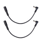 2 pcs câble adaptateur DC 5.5 x 2.1 mm droit vers coudé mâle vers femelle rallonge d'alimentation, B1-2