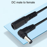 2 pcs câble adaptateur DC 5.5 x 2.1 mm droit vers coudé mâle vers femelle rallonge d'alimentation, B1-2