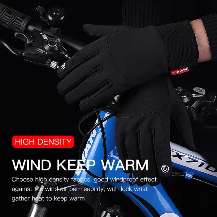 Kyncilor Gants de cyclisme chauds imperméables, écran tactile deux doigts, velours ultra-doux, M, L, XL
