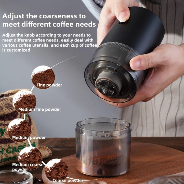 Moulin à café électrique portable, rechargeable par USB, réglable pour mouture fine et épaisse, pour la maison