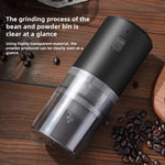 Moulin à café électrique portable, rechargeable par USB, réglable pour mouture fine et épaisse, pour la maison