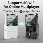 Console de jeu portable rétro ANBERNIC RG40XXV avec écran HD vertical, joystick et éclairage d'ambiance. Disponible en 64 Go, 64 Go + 128 Go et 64 Go + 256 Go.