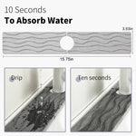 Tapis de séchage en diatomite absorbant l'eau pour cuisine, tapis de drainage pour comptoir de robinet de lavabo de salle de bain, 40x10cm