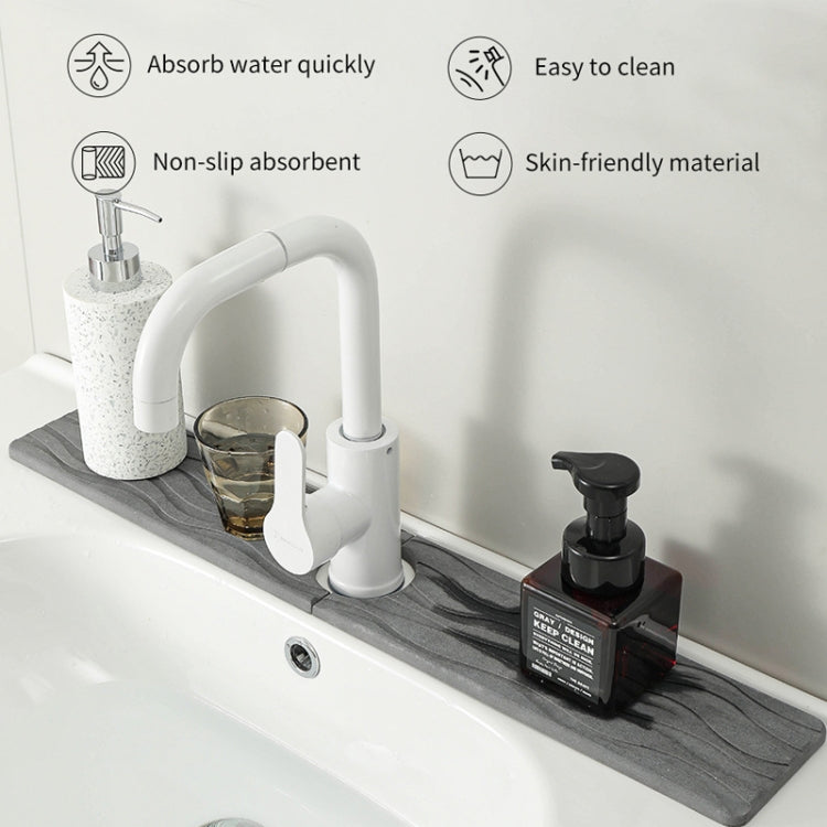 Tapis de séchage en diatomite absorbant l'eau pour cuisine, tapis de drainage pour comptoir de robinet de lavabo de salle de bain, 40x10cm