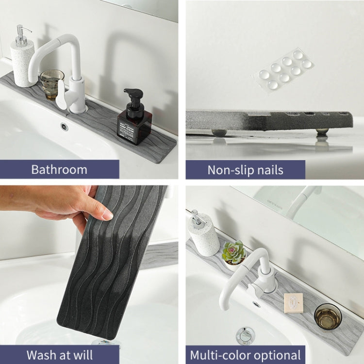 Tapis de séchage en diatomite absorbant l'eau pour cuisine, tapis de drainage pour comptoir de robinet de lavabo de salle de bain, 40x10cm