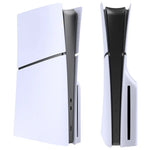 Coque de remplacement amovible pour PS5 Slim, disponible en noir (édition disque), blanc (édition disque), gris (édition disque) et gris (édition numérique).