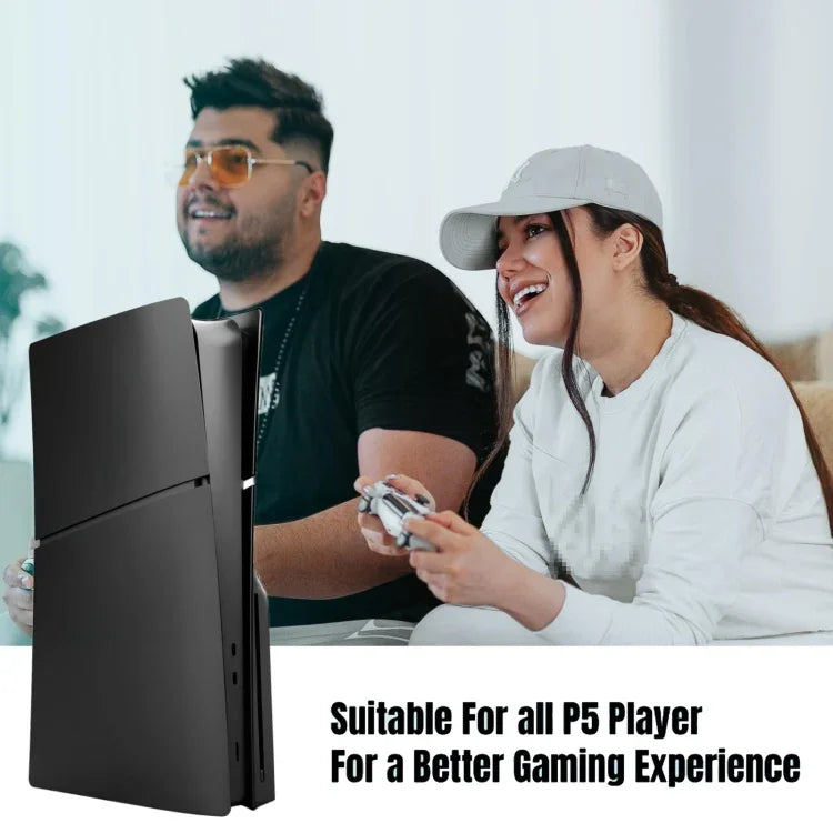 Coque de remplacement amovible pour PS5 Slim, disponible en noir (édition disque), blanc (édition disque), gris (édition disque) et gris (édition numérique).