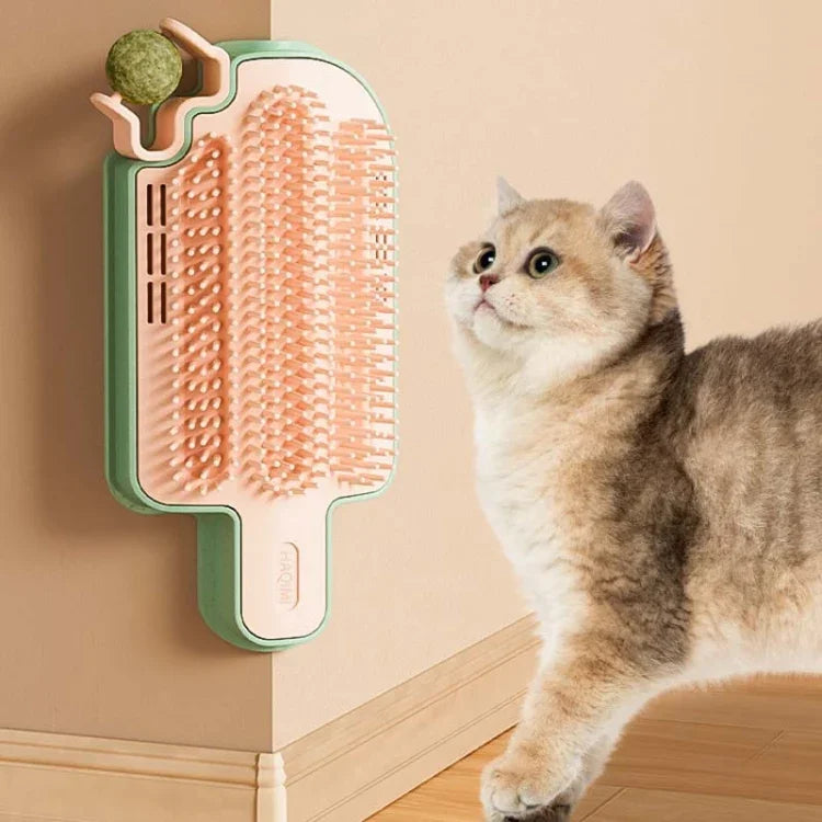 Brosse de Massage et Jouet pour Animaux Cats Corner avec Nettoyeur de Crème Glacée Auto-Excitant, Modèle Simple, Modèle Plume, Modèle Boule de Menthe Poivrée