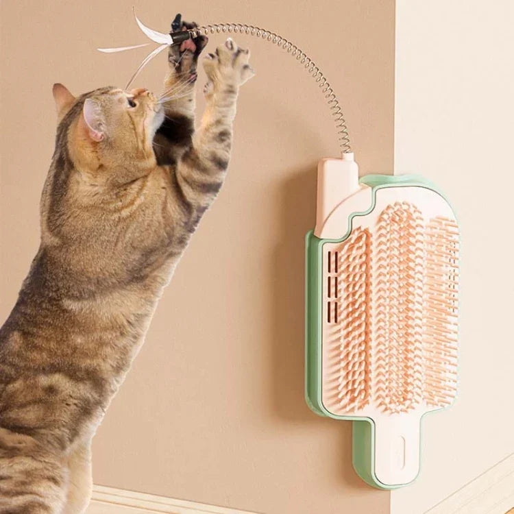Brosse de Massage et Jouet pour Animaux Cats Corner avec Nettoyeur de Crème Glacée Auto-Excitant, Modèle Simple, Modèle Plume, Modèle Boule de Menthe Poivrée