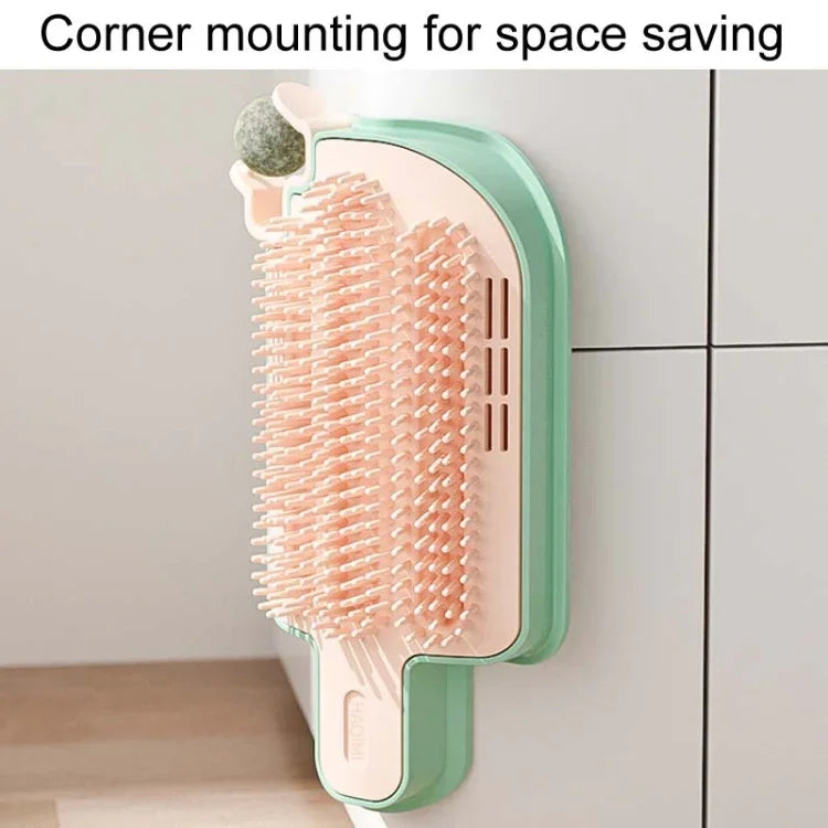 Brosse de Massage et Jouet pour Animaux Cats Corner avec Nettoyeur de Crème Glacée Auto-Excitant, Modèle Simple, Modèle Plume, Modèle Boule de Menthe Poivrée