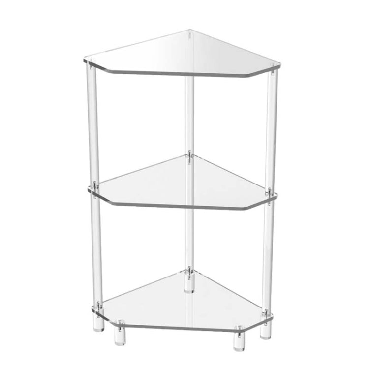 Étagère d'angle murale polygonale à 3 niveaux en acrylique pour salon, cuisine, salle de bain, rangement, YX140