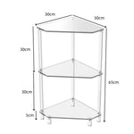 Étagère d'angle murale polygonale à 3 niveaux en acrylique pour salon, cuisine, salle de bain, rangement, YX140