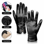 Gants chauds coupe-vent en peau de mouton et doublure polaire pour femme, compatibles écran tactile, épais, pour la conduite sur neige, Tailles S, M, L, XL