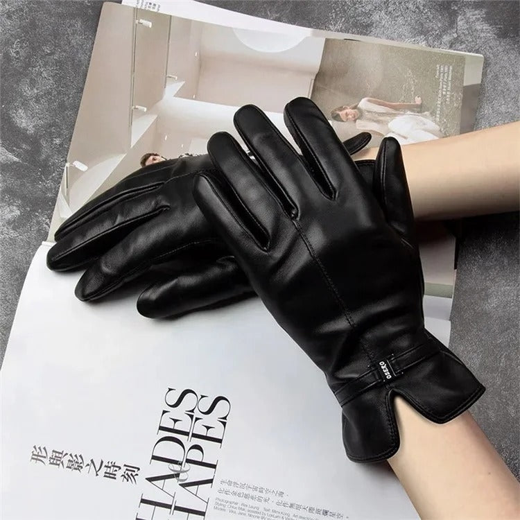 Gants chauds coupe-vent en peau de mouton et doublure polaire pour femme, compatibles écran tactile, épais, pour la conduite sur neige, Tailles S, M, L, XL