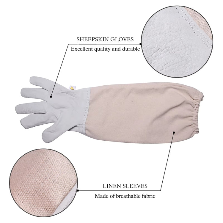 Ensemble Apiculture 4-en-1 Vêtement Anti-Abeilles + Grattoir + Brosse à Abeilles + Gants Anti-Abeilles