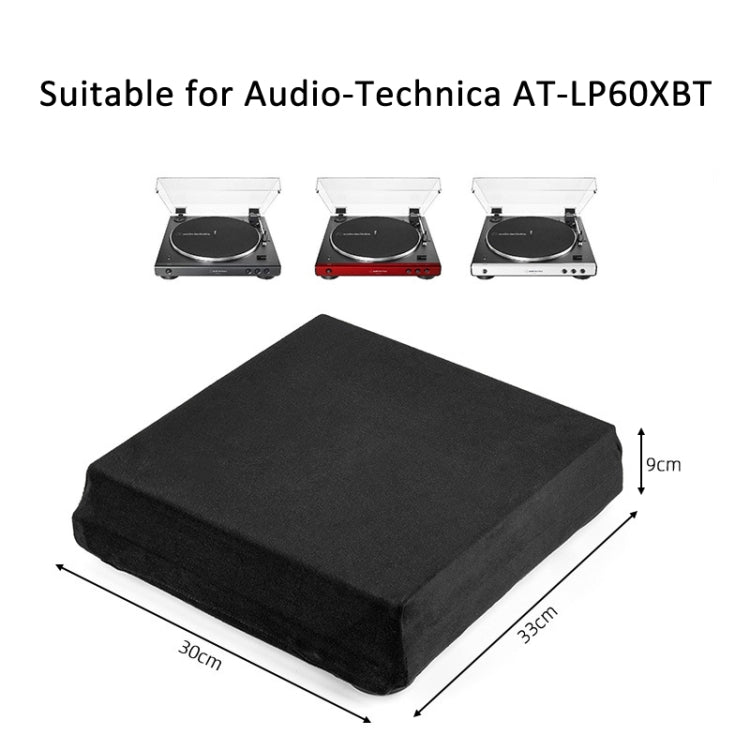 Housse anti-poussière en flanelle avec bande élastique pour platine vinyle Audio-Technica AT-LP60XBT, housse AT-LP60XBT