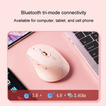 Inphic DR801 Souris Sans Fil 2.4G+Bluetooth 5.0/4.0 USB Tri-Mode Silencieuse Rechargeable pour Filles Bureau Maison Jeu