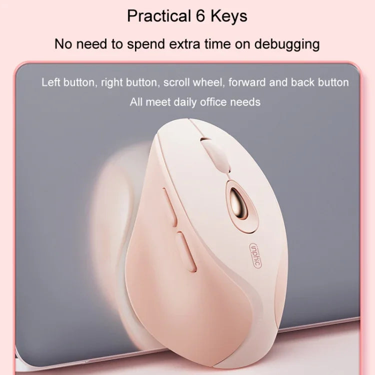 Inphic DR801 Souris Sans Fil 2.4G+Bluetooth 5.0/4.0 USB Tri-Mode Silencieuse Rechargeable pour Filles Bureau Maison Jeu