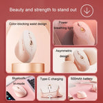 Inphic DR801 Souris Sans Fil 2.4G+Bluetooth 5.0/4.0 USB Tri-Mode Silencieuse Rechargeable pour Filles Bureau Maison Jeu