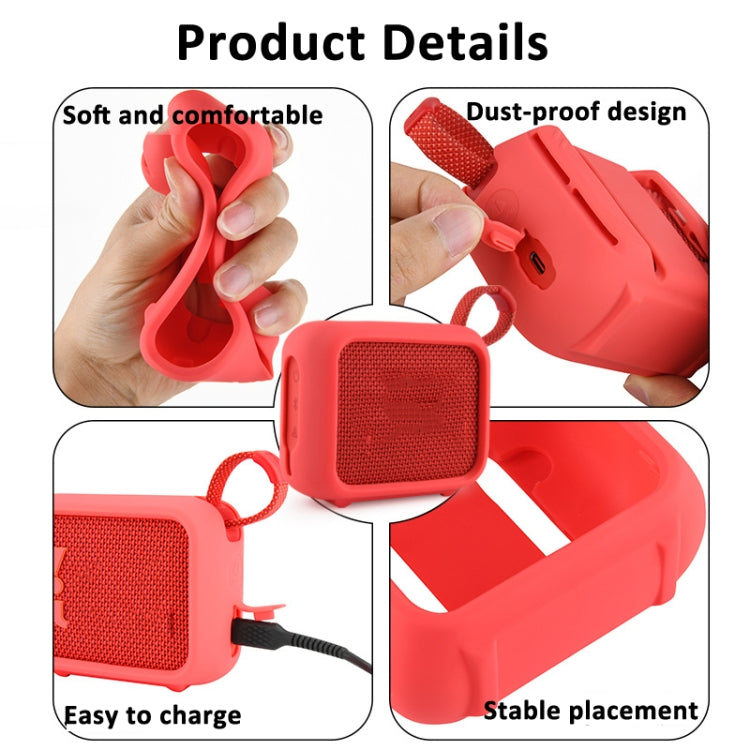 Pour enceinte JBL Go 4, étui en silicone avec sangle de fixation pour vélo et chariot de golf
