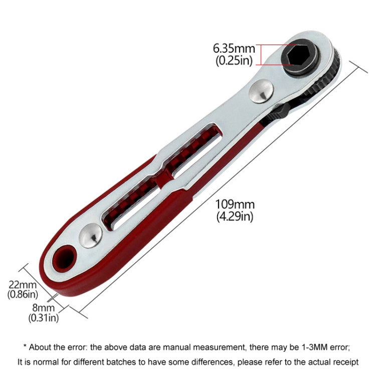 Tournevis à cliquet bidirectionnel mini, clé à douille manuelle multi-usages style tête plate