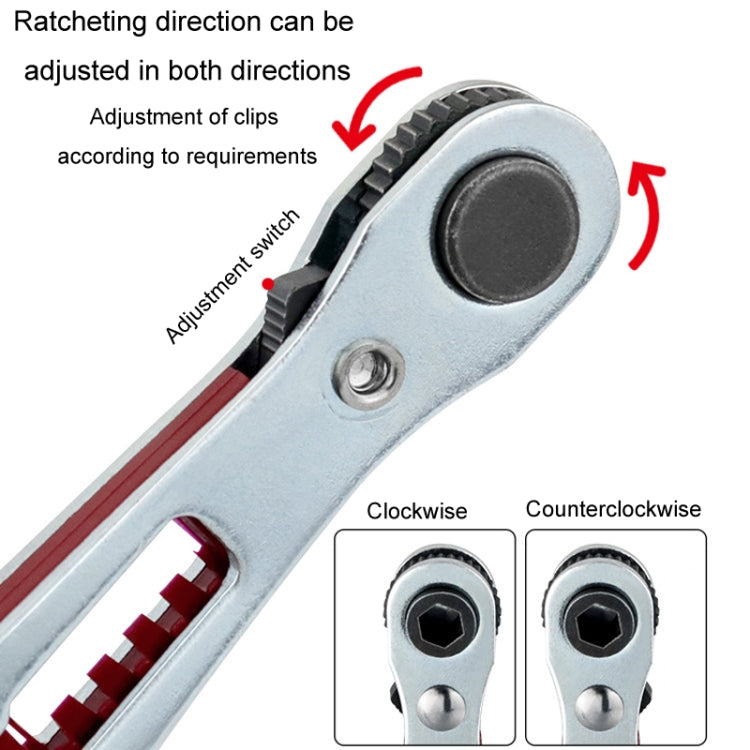 Tournevis à cliquet bidirectionnel mini, clé à douille manuelle multi-usages style tête plate