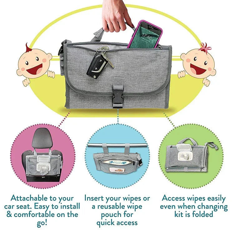 Sac de voiture multifonctionnel et imperméable pour langer les enfants