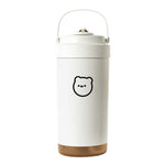 Tasse à café isotherme portable en acier inoxydable 316, double boisson, avec paille, 500 ml
