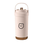 Tasse à café isotherme portable en acier inoxydable 316, double boisson, avec paille, 500 ml