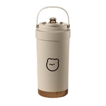 Tasse à café isotherme portable en acier inoxydable 316, double boisson, avec paille, 500 ml