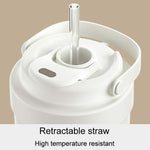Tasse à café isotherme portable en acier inoxydable 316, double boisson, avec paille, 500 ml