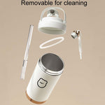 Tasse à café isotherme portable en acier inoxydable 316, double boisson, avec paille, 500 ml