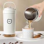 Tasse à café isotherme portable en acier inoxydable 316, double boisson, avec paille, 500 ml