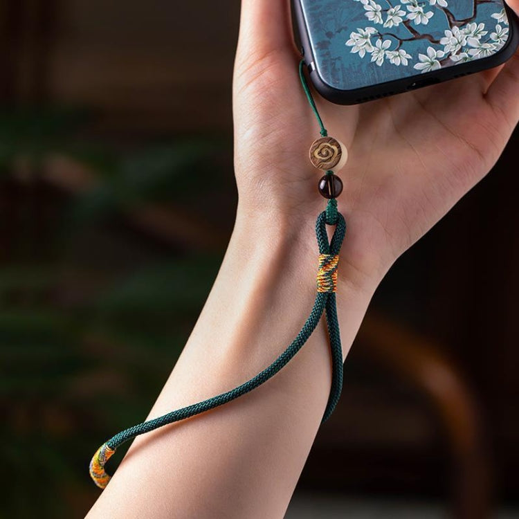 Cordon anti-perte de téléphone portable tissé à la main, avec motif de nuage auspicieux sculpté, à suspendre au poignet ou aux clés