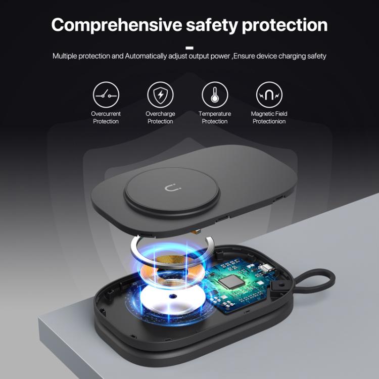 Chargeur sans fil magnétique pliable 3-en-1 T5 pour Apple Watch / iPhone / AirPods
