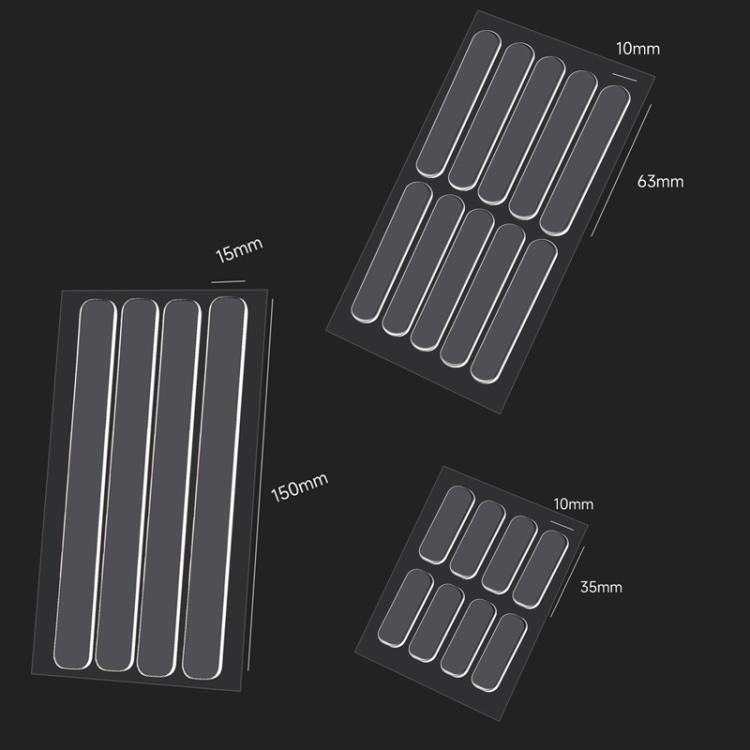 5 feuilles/paquet de bandes antichoc transparentes invisibles autocollantes pour armoires et coins de bureau, 35 x 10 mm, 63 x 10 mm, 150 x 15 mm