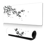 Tapis de Souris Antidérapant en Caoutchouc Peinture à l'Encre Fleur de Cerisier pour Bureau, 300x600x2mm, 300x700x2mm, 300x800x2mm, 400x900x2mm