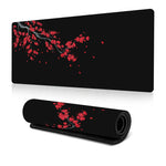Tapis de Souris Antidérapant en Caoutchouc Peinture à l'Encre Fleur de Cerisier pour Bureau, 300x600x2mm, 300x700x2mm, 300x800x2mm, 400x900x2mm