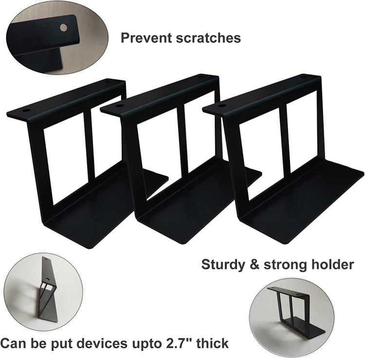Support de rangement métallique invisible pour ordinateur portable, tablette et mini PC sous le bureau, 4,8 cm, 6,8 cm