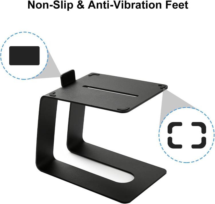Support d'enceinte de bureau en métal avec amortissement des vibrations, incliné, pour moniteur de studio, ESL-004 Noir