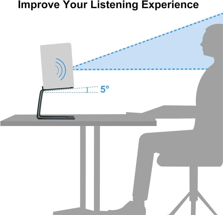 Support d'enceinte de bureau en métal avec amortissement des vibrations, incliné, pour moniteur de studio, ESL-004 Noir
