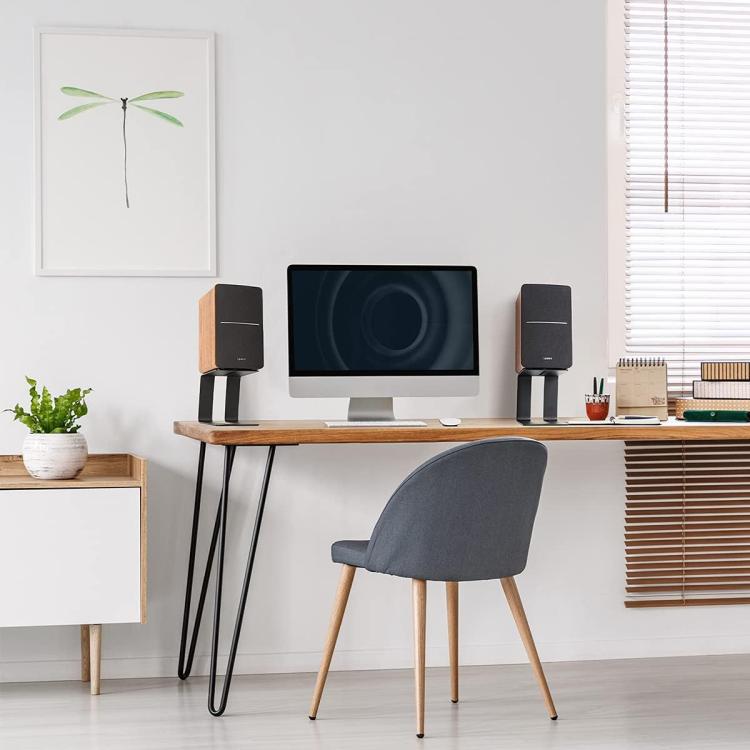 Support d'enceinte de bureau en métal avec amortissement des vibrations, incliné, pour moniteur de studio, ESL-004 Noir