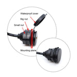 2m USB3.0+HDMI Car Waterproof Cable Motorcycle Boat Dashboard Extension Wire, 2m USB3.0+HDMI