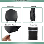 Housse de protection étanche et anti-poussière pour ventilateur industriel d'extérieur, 61 x 19 x 61 cm, 78 x 22 x 78 cm, 120 x 55 x 120 cm