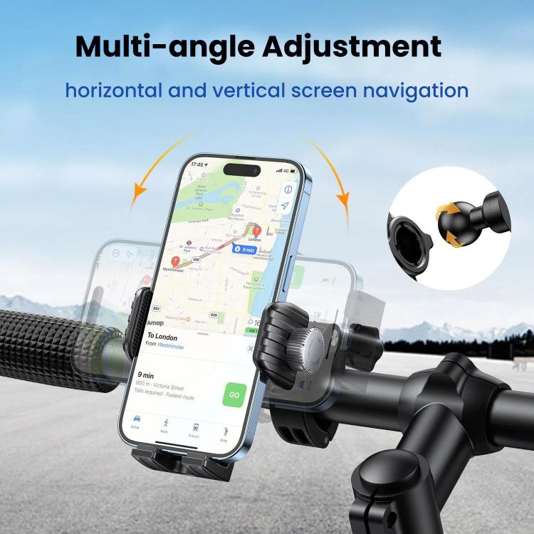 Support de téléphone avec absorption des chocs pour vélo et moto, support de navigation gravitationnel