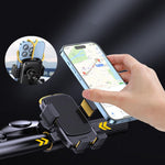 Support de téléphone pour vélo et moto avec sangle en silicone cachée, guidon, rétroviseur