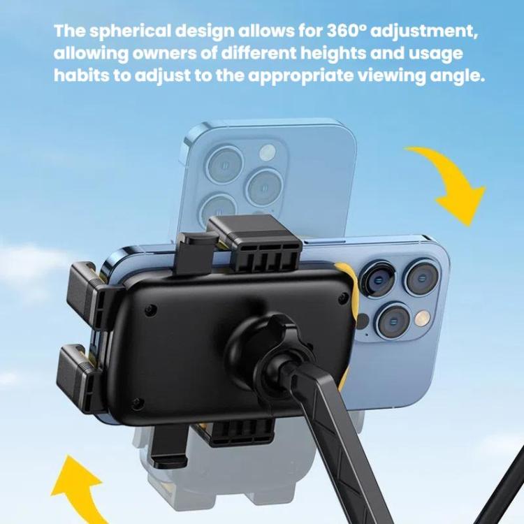 Support de téléphone pour vélo et moto avec sangle en silicone cachée, guidon, rétroviseur